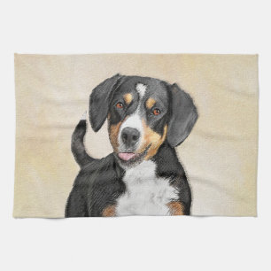 Linge De Cuisine Entlebucher Mountain Dog Peinture - Art original