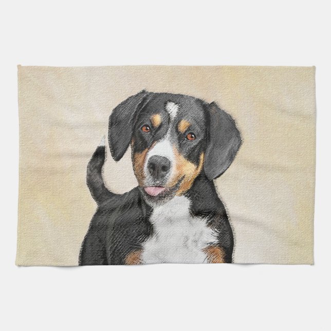 Linge De Cuisine Entlebucher Mountain Dog Peinture - Art original (Horizontal)