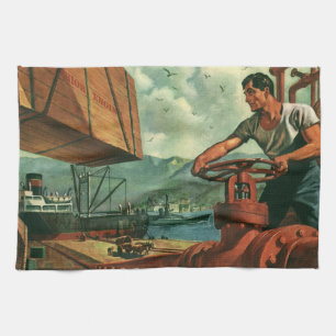 Linge De Cuisine Entreprise Vintage, pétrolier avec docker