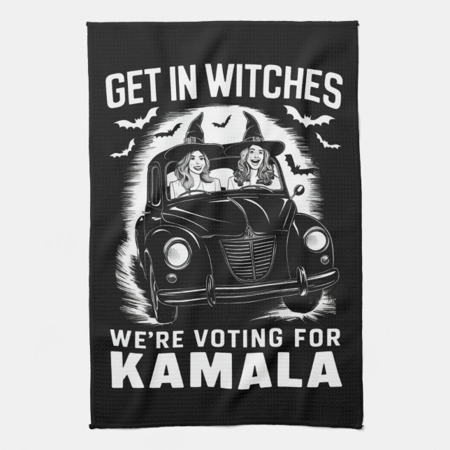 Linge De Cuisine Entrez Sorcières Nous votons pour Kamala Halloween (Vertical)