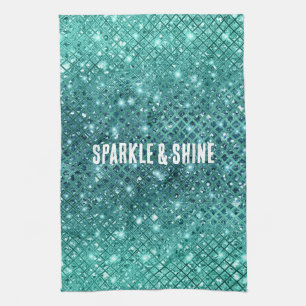 Linge De Cuisine Éperche verte Turquoise Aqua