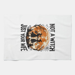Linge De Cuisine Épouse drôle Halloween Vintage Sorcière Lune Desig