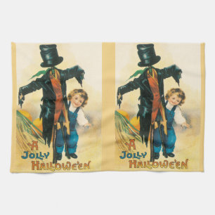 Linge De Cuisine Épouvantail vintage Jolly Halloween Ellen Clapsadd