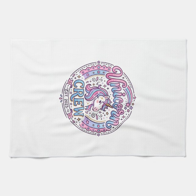 Linge De Cuisine Équipage de licorne impression ludique à la demand (Horizontal)
