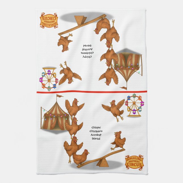 Linge De Cuisine Équipe d'acrobates des poulets gazouillants (Vertical)