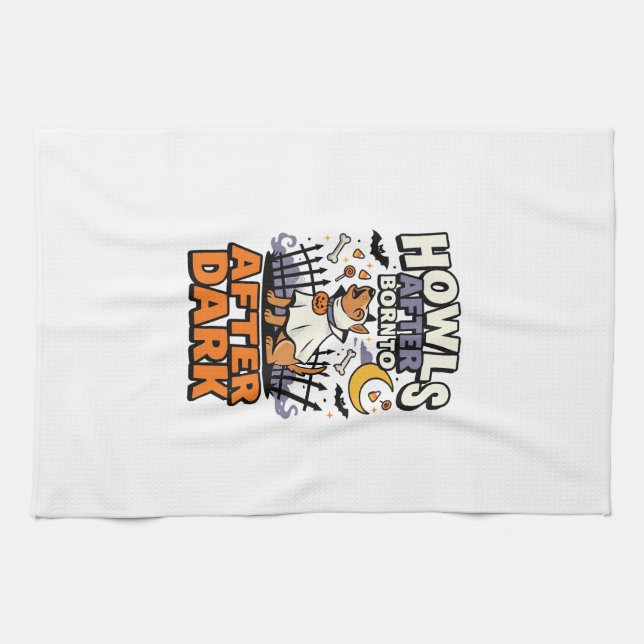 Linge De Cuisine Équipe de chien de Halloween Boo (5) (Horizontal)