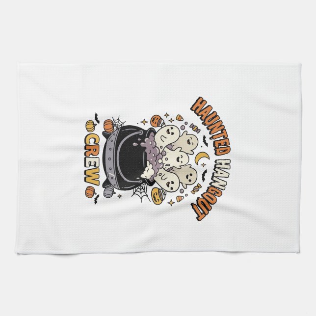 Linge De Cuisine Équipe de citrouille fantôme d'Halloween (Horizontal)