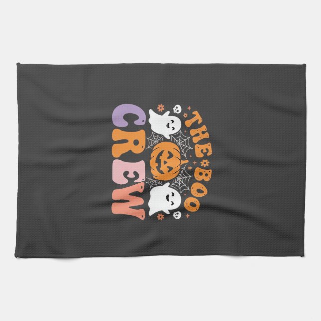 Linge De Cuisine Équipe de fantômes de citrouille de Halloween Desi (Horizontal)