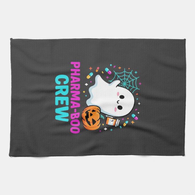 Linge De Cuisine Équipe de Pharma-Bou du pharmacien Halloween fantô (Horizontal)