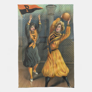 Linge De Cuisine Équipe féminine de basket-ball lors d'un match vin