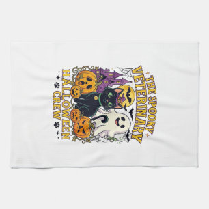 Linge De Cuisine Équipe vétérinaire effrayante Halloween Chat noir