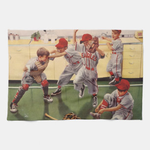 Linge De Cuisine Équipe vintage De Baseball Sports, Boys Roughhousi