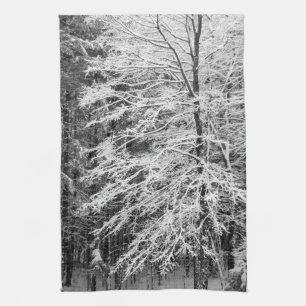 Linge De Cuisine Érable en contour dans la neige