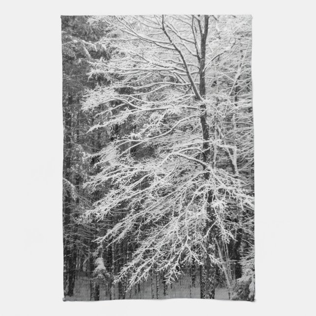 Linge De Cuisine Érable en contour dans la neige (Vertical)