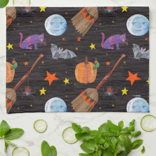 Linge De Cuisine Eric Carle   Caterpillar Black Halloween Motif