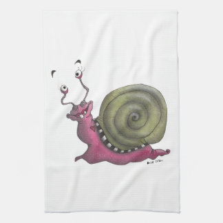 Linge De Cuisine Escargot heureux