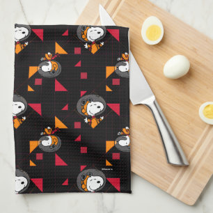 Linge De Cuisine ESPACE Snoopy Space Suit Motif noir