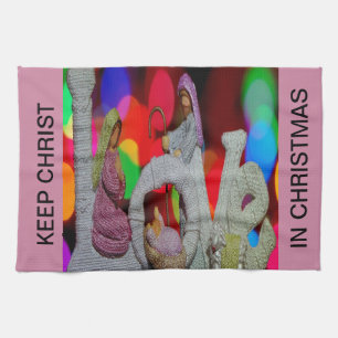 Linge De Cuisine Essence de Noël avec l'amour de la nativité scène