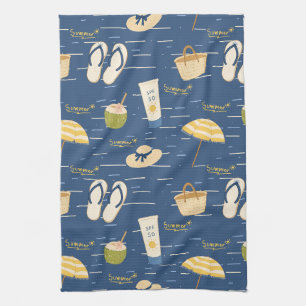 Linge De Cuisine Essentiels de plage d'été Motif (3)