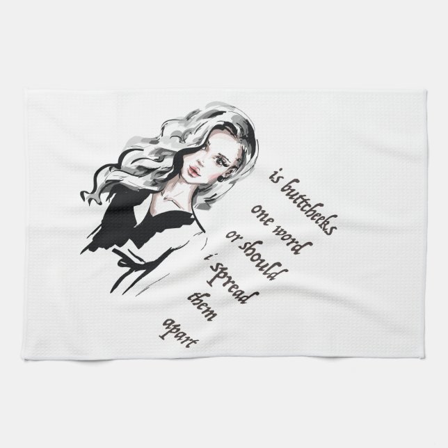 Linge De Cuisine Est Buttcheeks un mot (Horizontal)