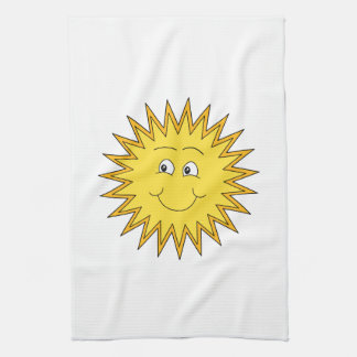 Linge De Cuisine Été jaune Sun avec un visage heureux