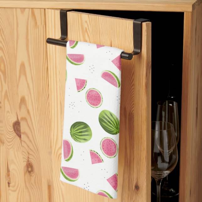Linge De Cuisine Eté Pink & Green Watermelon (Pliage en tiers)