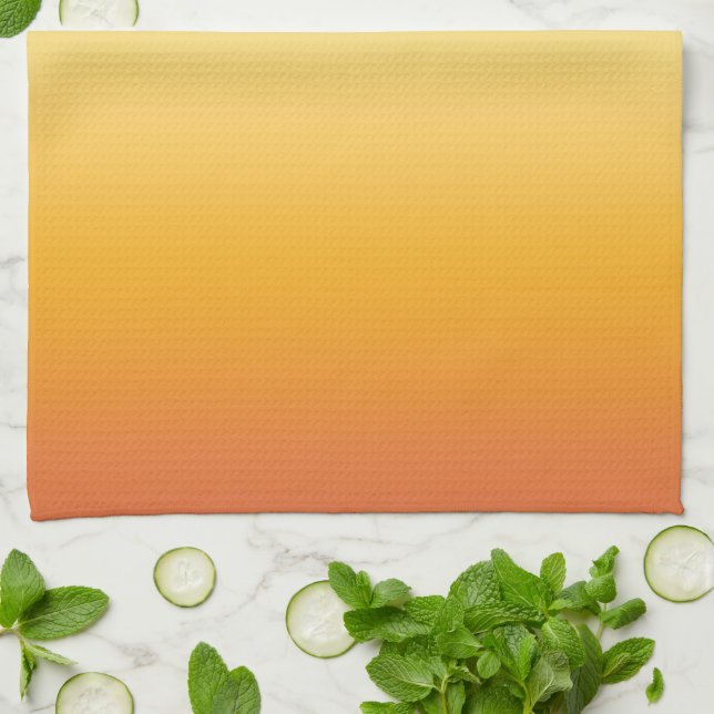 Linge De Cuisine Été Tropical Dégradé Orange Lemon Lime Ombre (Plié)