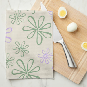 Linge De Cuisine Été végétal vert violet tropical