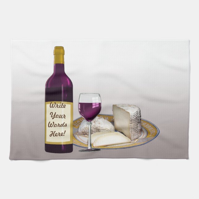 LINGE DE CUISINE ÉTIQUETTE DE BOUTEILLE DE VIN DE DO-IT-YOURSELF, (Horizontal)