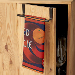 Linge De Cuisine Étiquette de caisse de fruits vintage Art Orange C