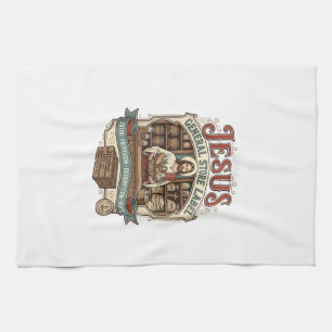 Linge De Cuisine étiquette de magasin général Jésus Magasin général