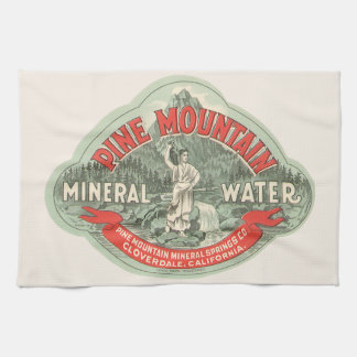 Linge De Cuisine Étiquette de produit vintage, eau minérale de Pine