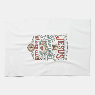 Linge De Cuisine Étiquette de savon Jésus Lavé Propre Savon Jésus L