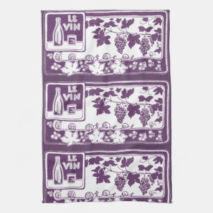 Linge De Cuisine Étiquette de vin français vintage Vignoble rusti