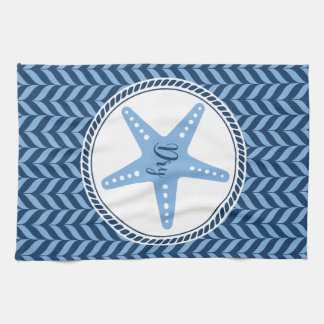 Linge De Cuisine Étoile de mer bleue marine côtière 