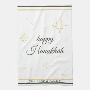 Linge De Cuisine Étoiles d'or Bonne Hanoukka Nom personnalisé