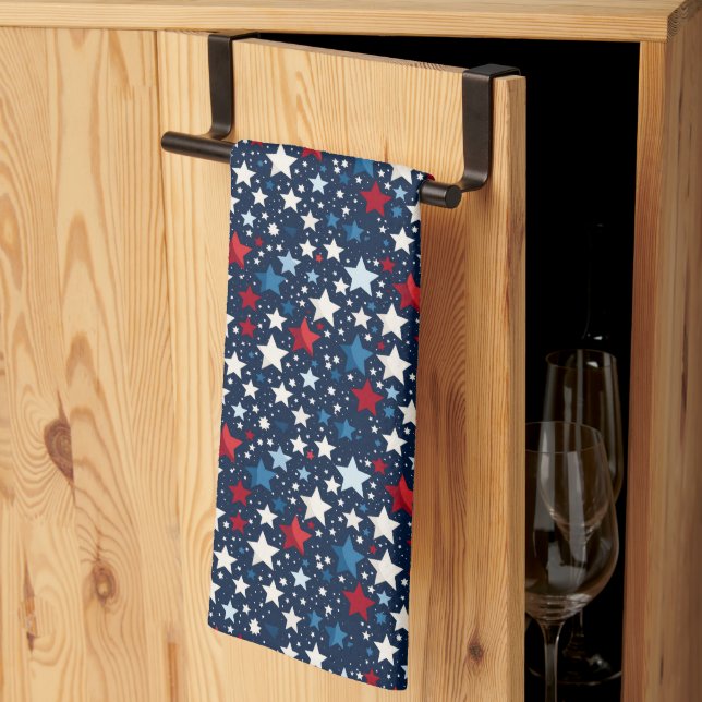Linge De Cuisine Étoiles patriotiques  (Pliage en tiers)