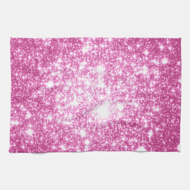 Linge De Cuisine Étoiles rose Fuchsia (Horizontal)