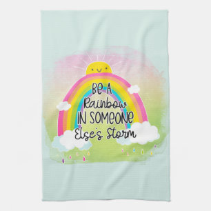 Linge De Cuisine Être un arc-en-ciel Cute Coloré Positivité