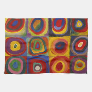 Linge De Cuisine Étude de couleur des cercles Carré par Kandinsky