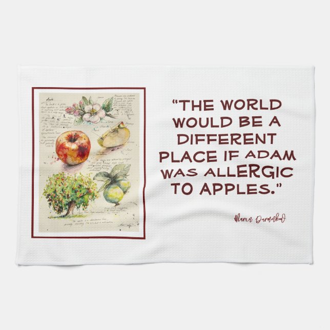 Linge De Cuisine EVE Illustration peinte d'Apple (Horizontal)
