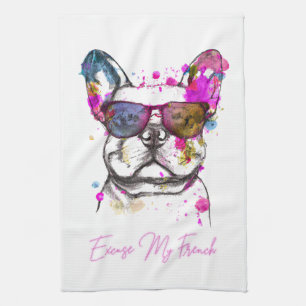 Linge De Cuisine Excusez Mon Français Funny French Bulldog