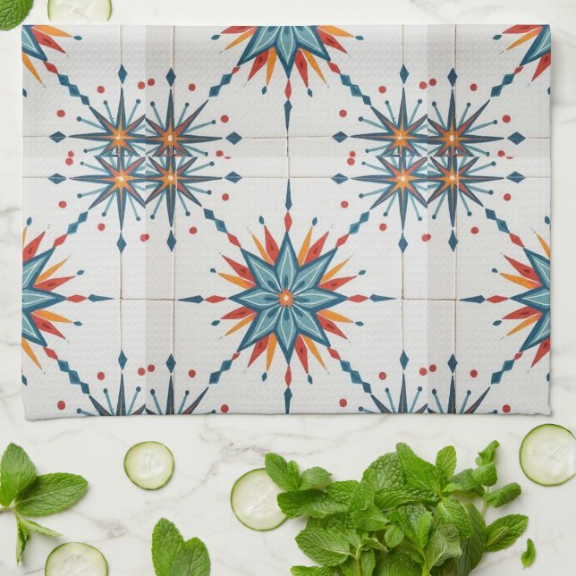 Linge De Cuisine Explosion Atomique Rétro Moderne du Milieu du XXe  (Plié)