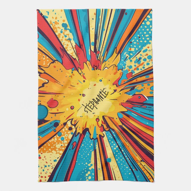 Linge De Cuisine Explosion d'art pop de style comique (11) (Vertical)