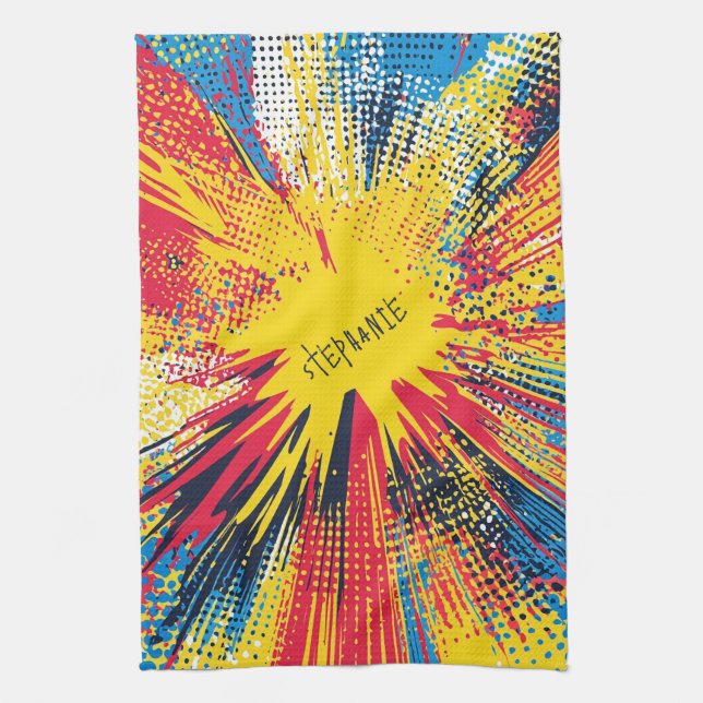 Linge De Cuisine Explosion d'art pop de style comique (3) (Vertical)
