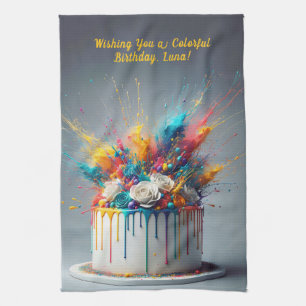 Linge De Cuisine Explosion de joie - Joyeux gâteau d'anniversaire