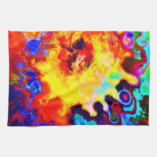 Linge De Cuisine Explosion Motif colorée (Horizontal)