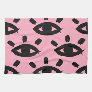 Linge De Cuisine Eyes Watercolor Brush, Motif Sketch.