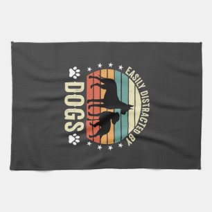 Linge De Cuisine Facilement distrait par les chiens Vintage Retro C