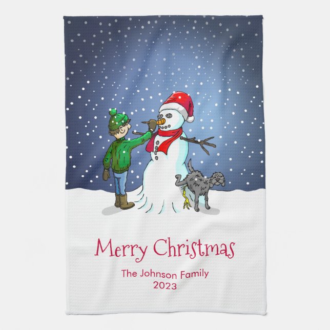 Linge De Cuisine Faire un bonhomme de neige (Vertical)